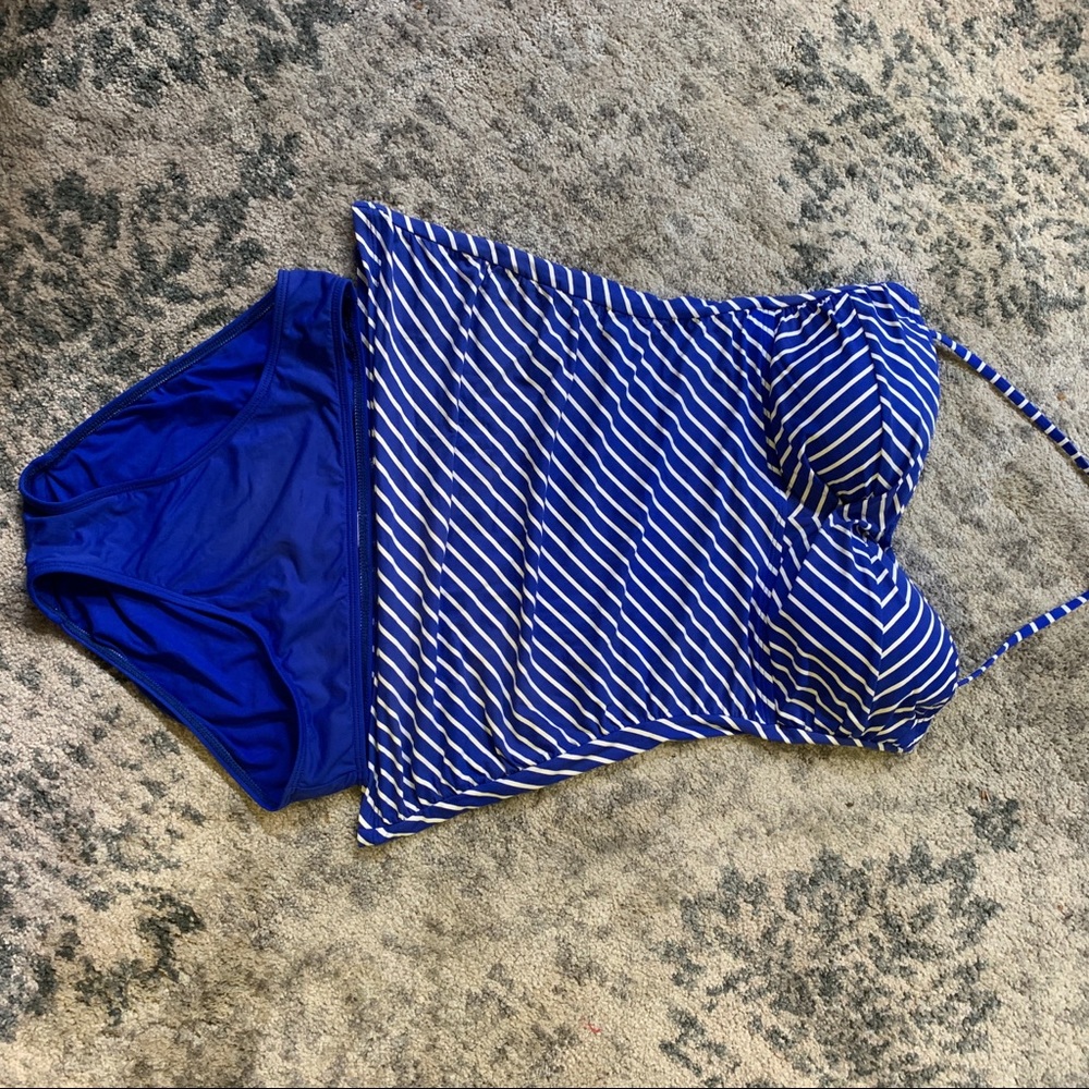 Ralph Lauren two piece tankini swim suit blue